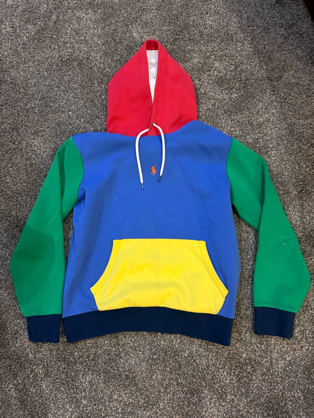 Ralph Lauren Colorblock Men’s Hoodie in Blue, Green, Red & Yellow